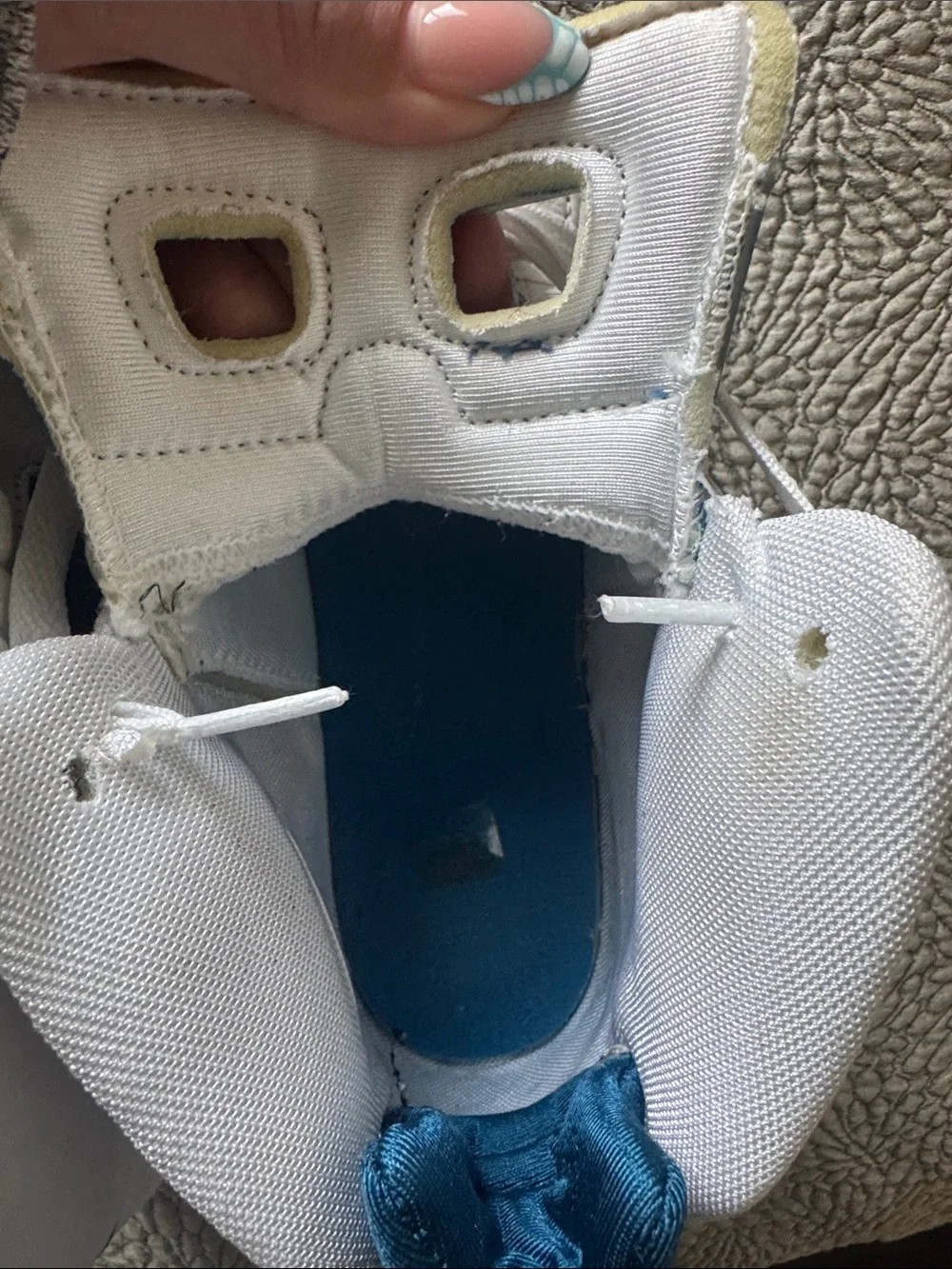 Jordan MVP (GS) Kids White and Blue High-Top Sneakers